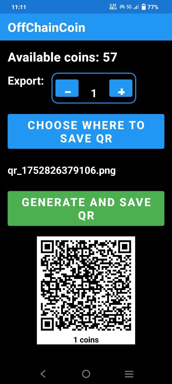 QR export screen